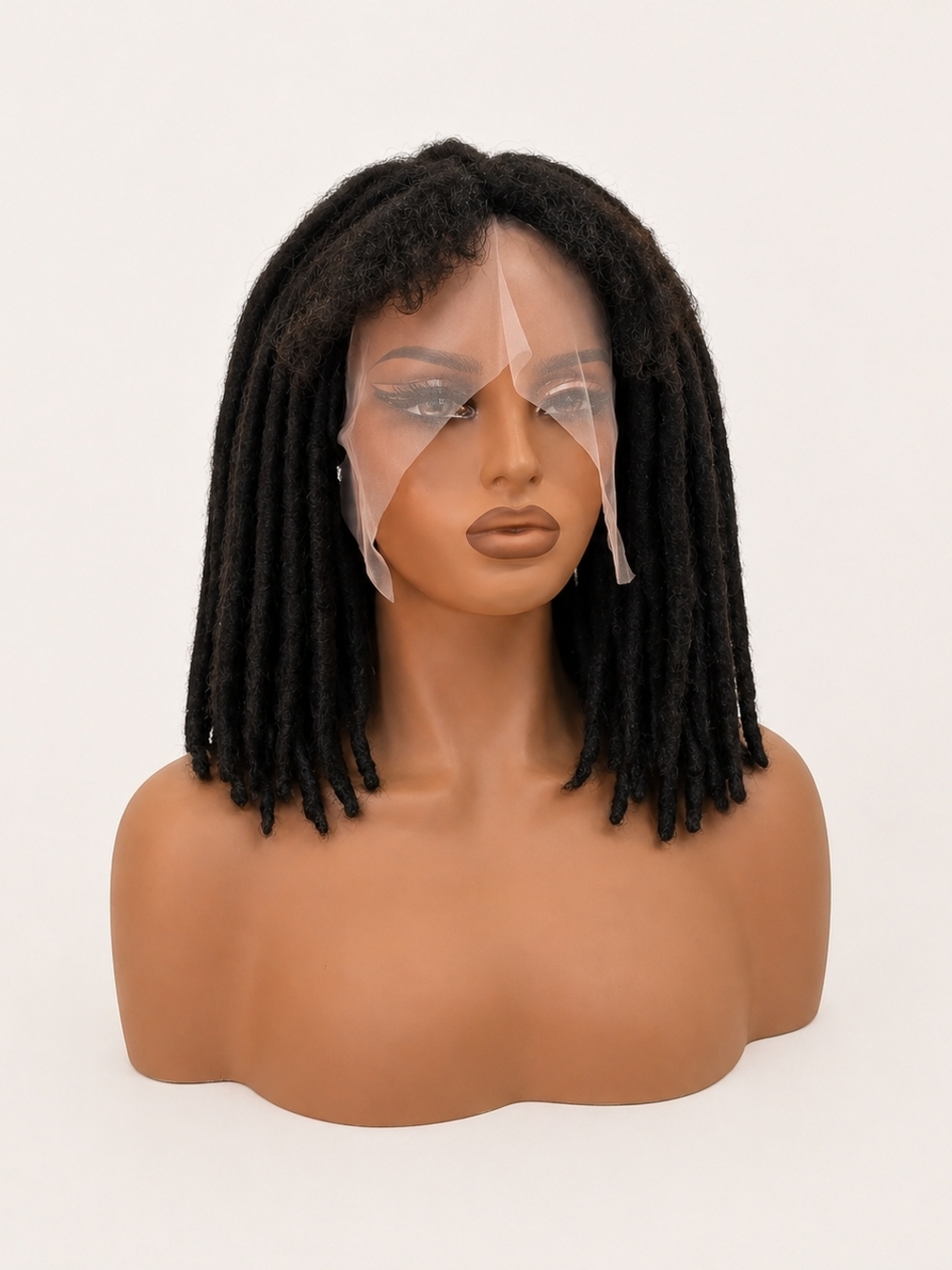 Black Faux Locs Bob Lace Front Wig - Women Hair